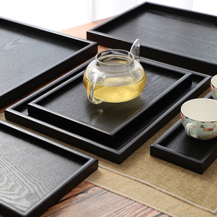 中式长方形托盘茶店茶盘干泡茶托盘木质餐盘面包盘简约果盘精致