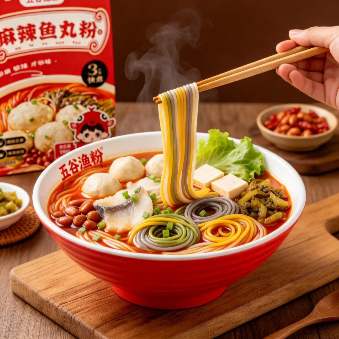 五谷渔粉麻辣渔粉健康嗦粉方便速食鱼粉早点夜宵X