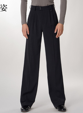 扉姿 男士舞裤舞蹈裤拉丁舞交谊舞阔腿裤国标舞摩登裤口袋裤F6002