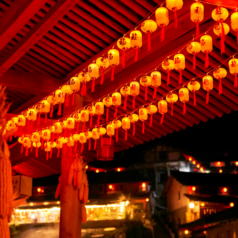 太阳能小红灯笼春节氛围装饰彩灯