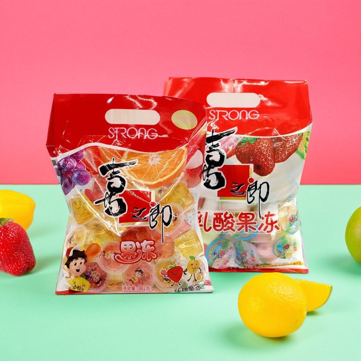 喜之郎大包装水果果冻882克什锦 乳酸 多种口味儿童零食果冻包邮