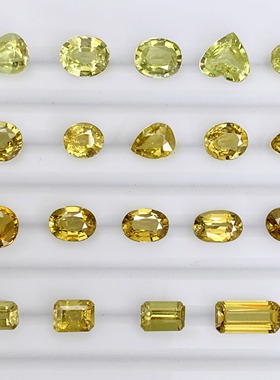 ML1天然马里榴石金绿色彩宝精切满火彩戒面18K金镶嵌戒指吊坠女款