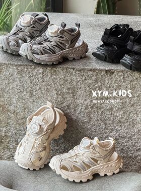 旋转扣夏季新款儿童框子凉鞋防滑轻便女童透气运动鞋男童沙滩鞋潮