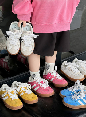 儿童运动鞋时尚复古休闲德训鞋秋新款女童舒适阿甘鞋男童轻便板鞋