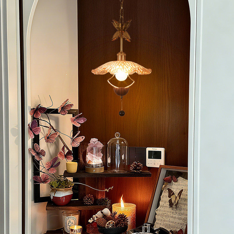 法式中古风餐厅吧台吊灯复古创意走廊灯高级感卧室玄关柜护眼吊灯