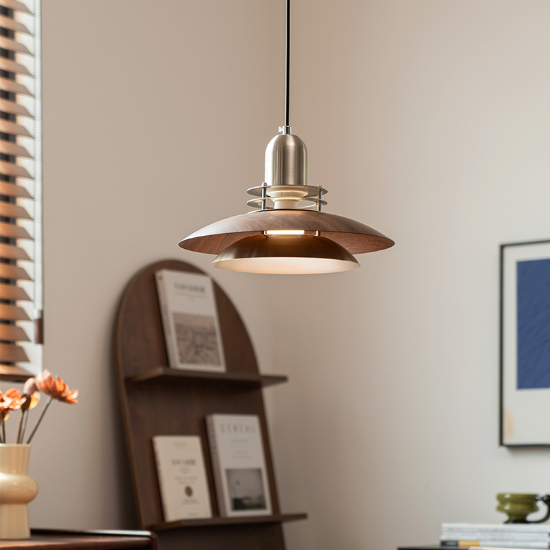 法式中古风餐厅吧台吊灯设计师简约现代餐厅线条吊灯全光谱护眼灯