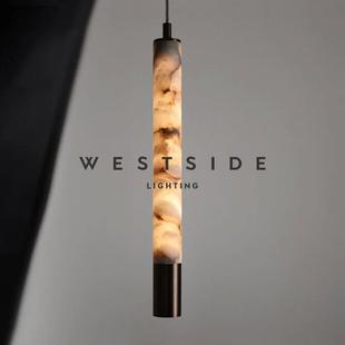 ACNikola 意式轻奢天然云石餐厅小吊灯带射灯极简卧室床头阅读灯