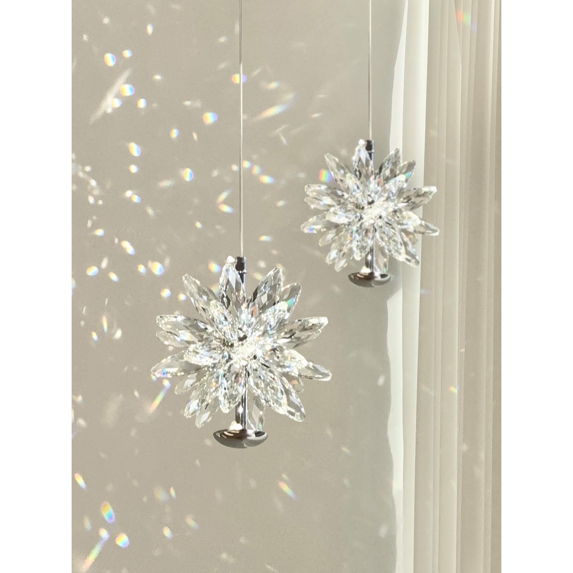 轻奢水晶小吊灯现代简约卧室床头灯设计师款创意法式餐厅吊线灯具