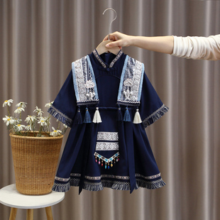 男童民族服装女童彝族连衣裙苗族演出服儿童舞蹈表演服合唱服饰