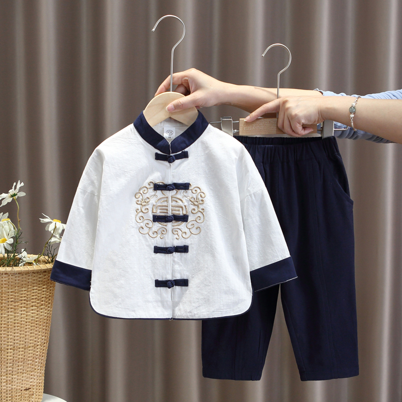 汉服表演服男童中国风长袖