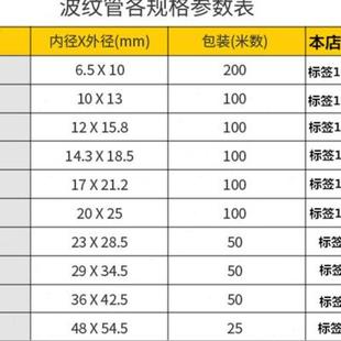 PE塑料穿线波纹管软管PP阻燃加厚尼龙黑色防火电线电缆护套可开口