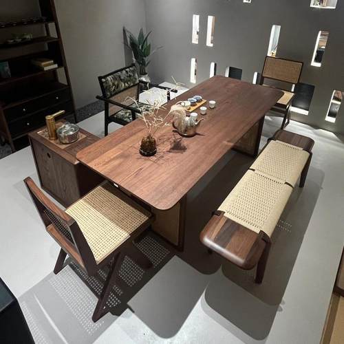 新中式茶桌2025新款高端实木泡茶台茶空间轻奢现代高级感简约茶桌