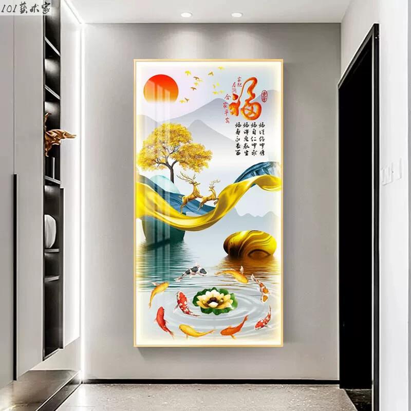 带灯玄关装饰画led氛围感应灯入户门高级感走廊过道轻奢简约挂画