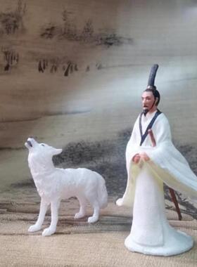 中国风格微景观摆件、历史人物、梁柱、李白、诸葛亮、苏东坡、杜