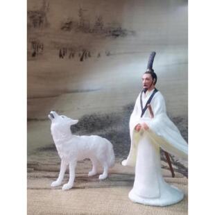 中国风格微景观摆件、历史人物、梁柱、李白、诸葛亮、苏东坡、杜