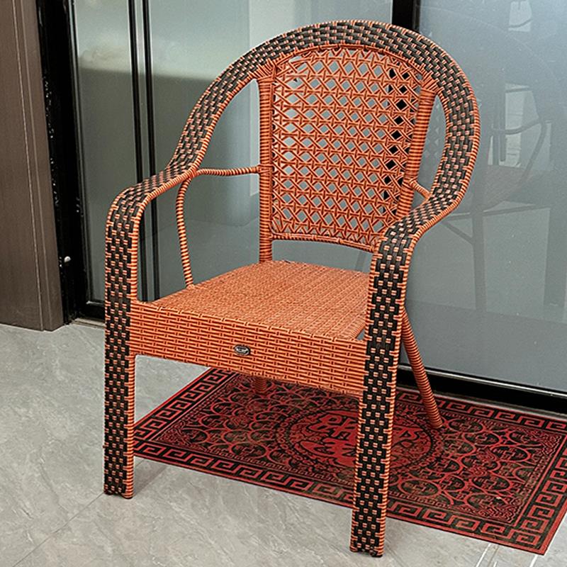 老年人藤椅70到80岁手工编织户外室内藤编椅子阳台休闲 桌椅靠背