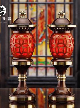 佛具用品大全供奉供具套装家用佛前供佛灯花瓶供水杯果盘供盘香炉