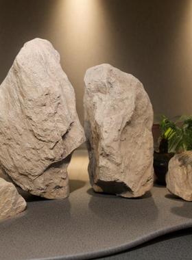 室内商业软装枯山水景观庭院仿真假石头装饰新中式旱景石创意道具