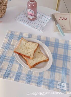 ins蓝色系美食甜品摄影拍照背景布餐垫餐布早餐甜品韩风拍照装饰