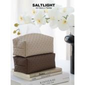 藤格纹纸巾盒轻奢皮革纸巾收纳盒客厅卧室茶几摆件纸抽盒