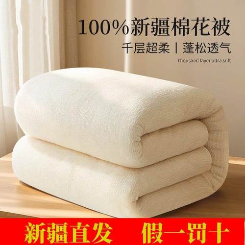 加厚全棉花单人棉被被褥宿舍全棉新疆长绒棉絮棉花被芯秋冬被子