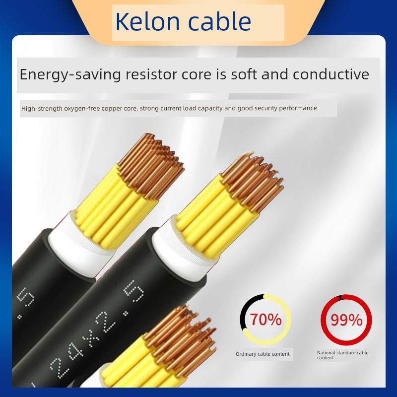 科朗森电缆线国标铜芯KVV22屏蔽线2/3/5芯1.5/2.5/4平方控制线