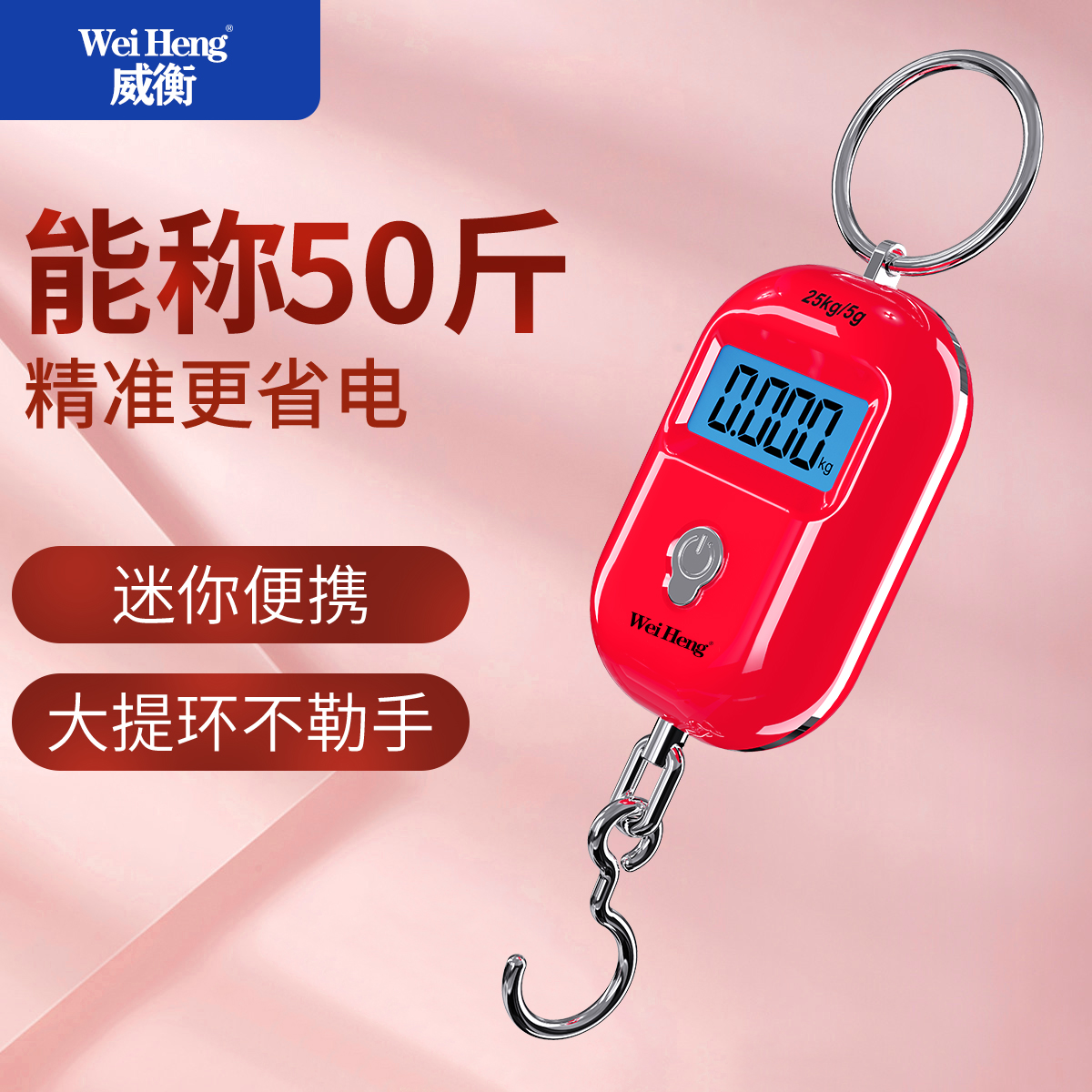 精准迷你手提电子秤高精度小型便携式吊秤弹簧秤家用钩称随身小秤