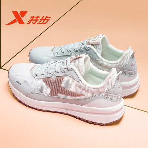 特步女鞋休闲鞋子透气板鞋运动鞋
