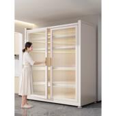 厨房置物架落地多层收纳柜家用对开门微波炉防尘多功能橱柜储物柜