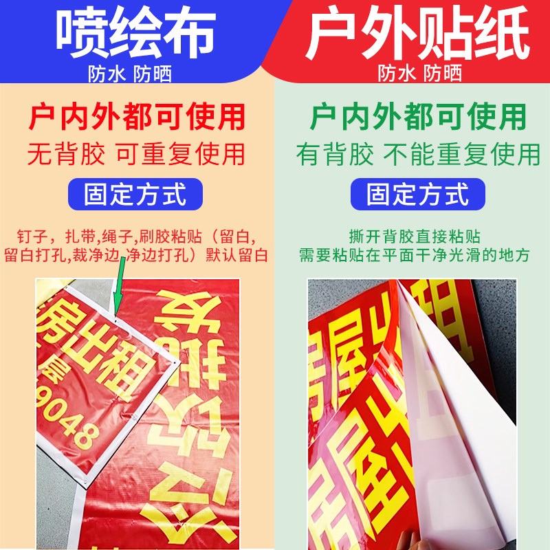 热销房屋出租广告布横幅厂房w招租广告贴转让展示牌出租指示牌墙