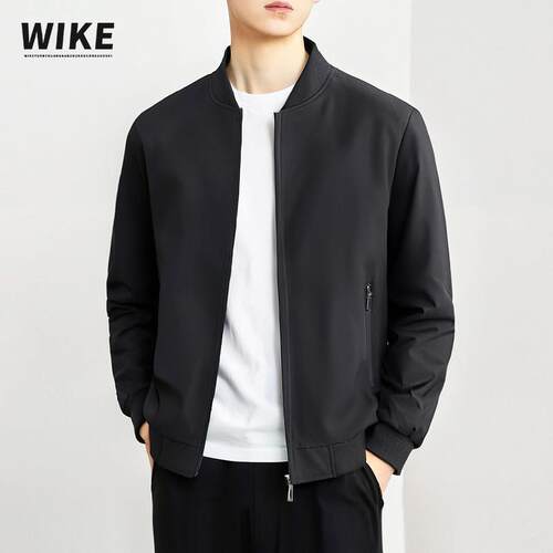 WIKE 2026秋季新款棒球领夹克男简约百搭男士休闲 外套秋装上衣服