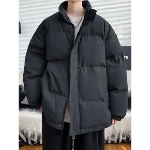 羽绒棉服男款潮流轻薄棉衣2025新款加厚大码保暖黑色面包服外套