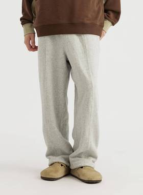 ERICE MADE春夏直筒薄款卫裤男女束脚休闲长裤宽松灰色刺绣运动裤