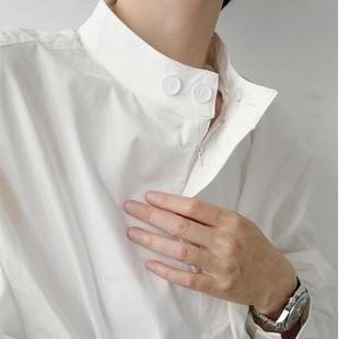 网红很仙的痞帅高级感衬衫男休闲宽松bf设计感内搭长袖白衬衣潮牌