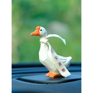日本创意木雕科尔鸭，和平与欢乐，必须通过考试祈祷，生日礼物，