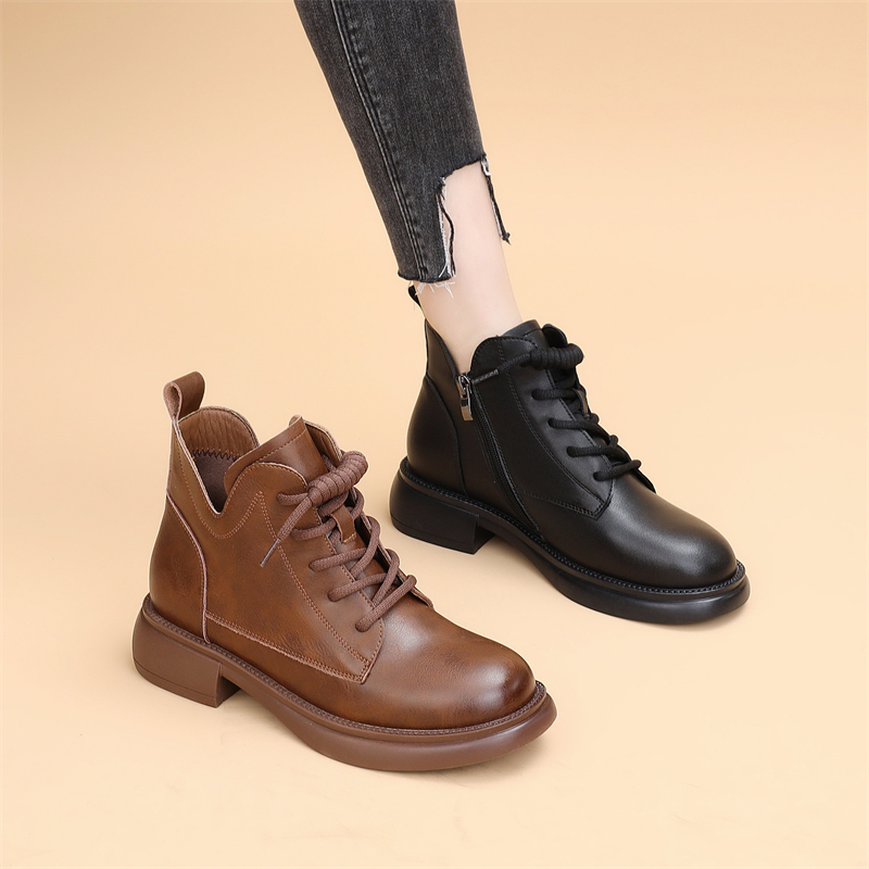 单靴英伦风时尚百搭加绒短靴