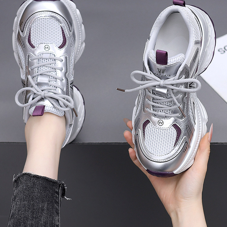 软底超轻薄款显脚小跑步老爹鞋