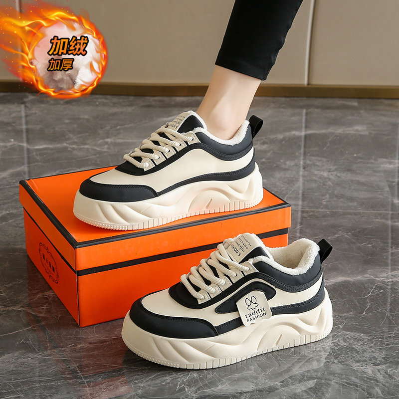 踩屎感运动鞋女2025冬季新款百搭加绒厚底保暖增高防滑时尚休闲鞋,女鞋,时尚休闲鞋,淘宝优惠券,粉丝福利购,淘宝优惠卷