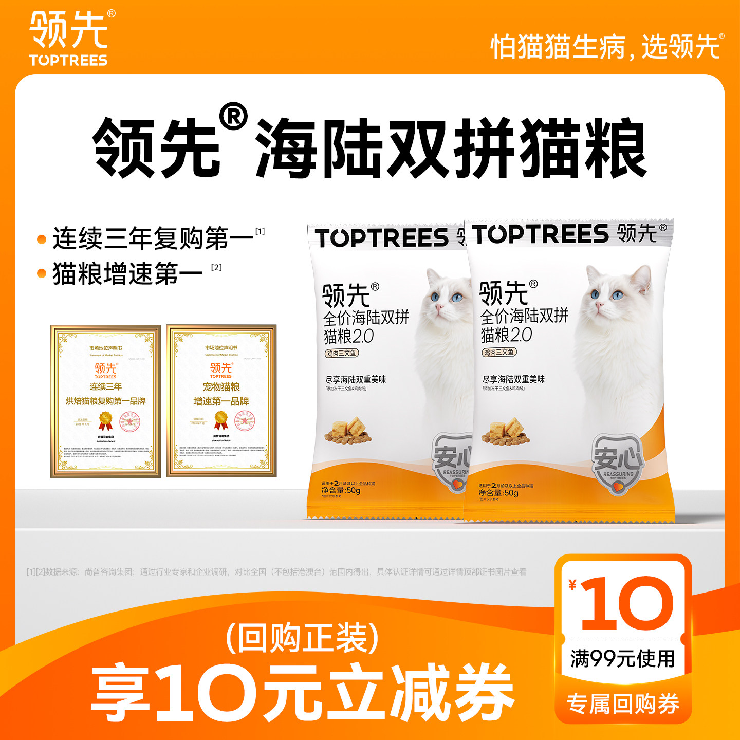领先海陆双拼猫粮试吃100g鸡肉图片