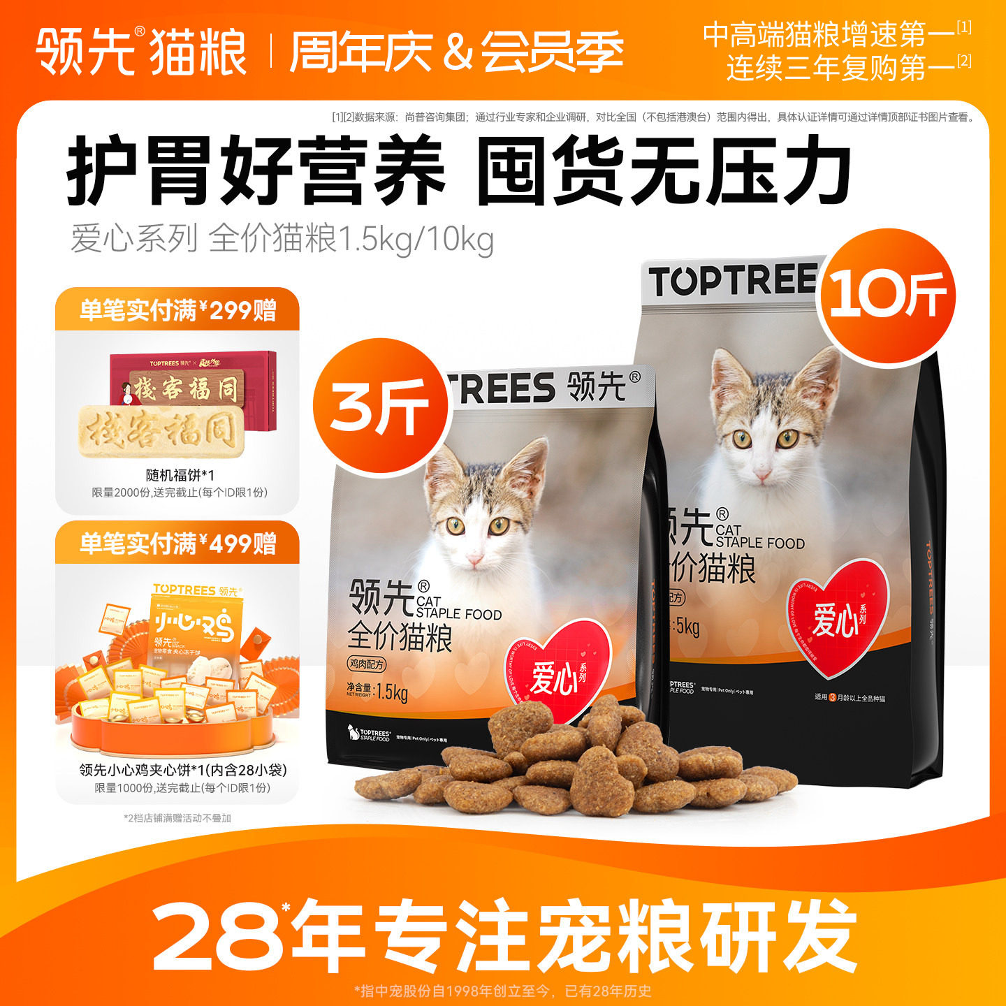 领先全价鸡肉爱心猫粮5kg 59.6元 - 86线报