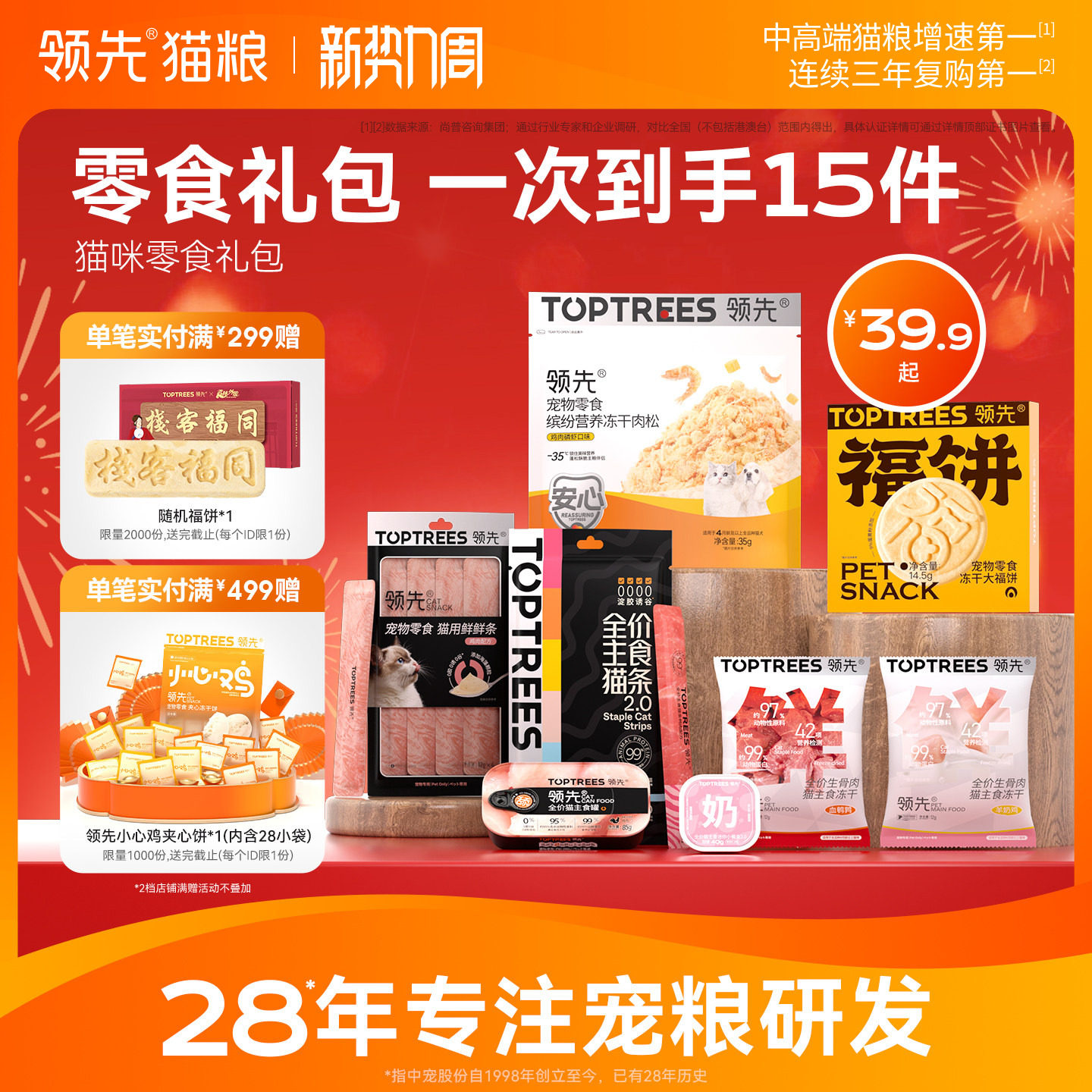领先【猫咪零食礼包】猫罐头主食罐头小猫猫条鸡肉冻干饼干