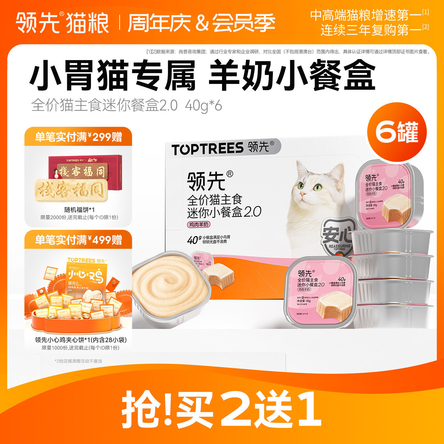 领先猫主食幼猫餐盒40g*18 44元 - 86线报