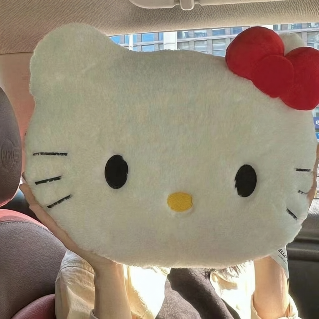 可爱Kitty猫咪毛绒玩具沙发床头玩偶靠垫猫头靠抱枕午睡礼物包邮