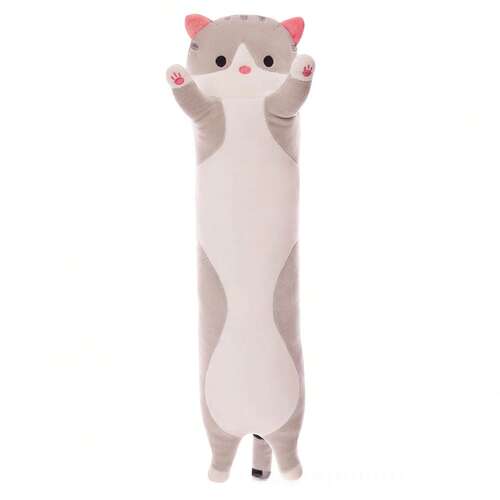 长条猫抱枕可爱猫咪公仔长条抱枕靠垫夹腿安抚睡觉抓机布娃娃