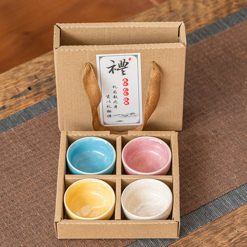 汝窑茶杯哥窑主人杯多色开片冰花釉陶瓷品茗杯功夫茶具茶碗盏礼盒