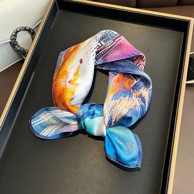 100真丝桑蚕丝丝巾小方巾女百搭