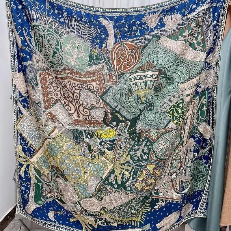 时尚大牌款真丝丝毛大方巾女围巾