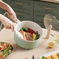 Плиты 小熊电炒锅家用煮锅多功能炒菜火锅宿舍小型电锅蒸煮煎炒一体锅