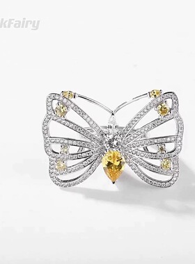 QIANYI仟意【清仓特价】白富美千金重工镶嵌黄色手链项链贵气戒指