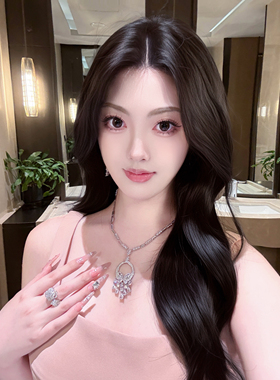 QIANYI仟意珠宝【奢华系列】镀v金捕梦网蝴蝶流苏生日宴会款项链